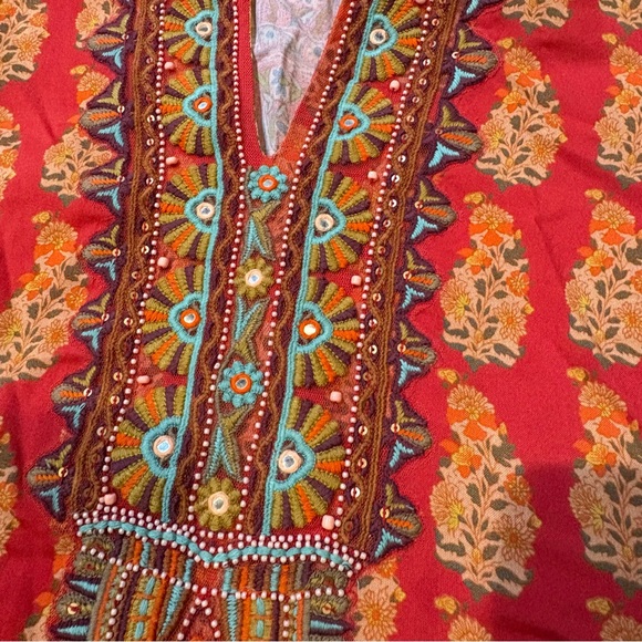 Soft Surroundings Red and Blue Midi Dress size L - Picture 12 of 14